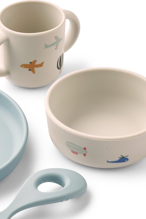 Liewood - Vivi Printed Tableware Set - Aviator   Ecru Online