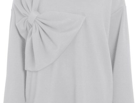 Vila - Visif Oversized Bow Sweat  Ln - 4739608 Light Grey Melange Online Hot Sale