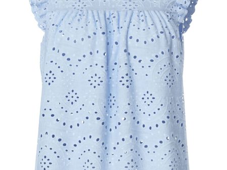 Pieces - Pcvilde Sl Top - 4649449 Cashmere Blue Online now