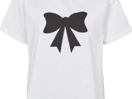 Basic Apparel - Rikke Bow Tee BA118-24 - 745 White W. Black Print Supply