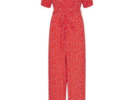 Pieces - Pcsui Ss Jumpsuit Pa - 4440076 Poinciana Dot Cloud Dancer Online Sale