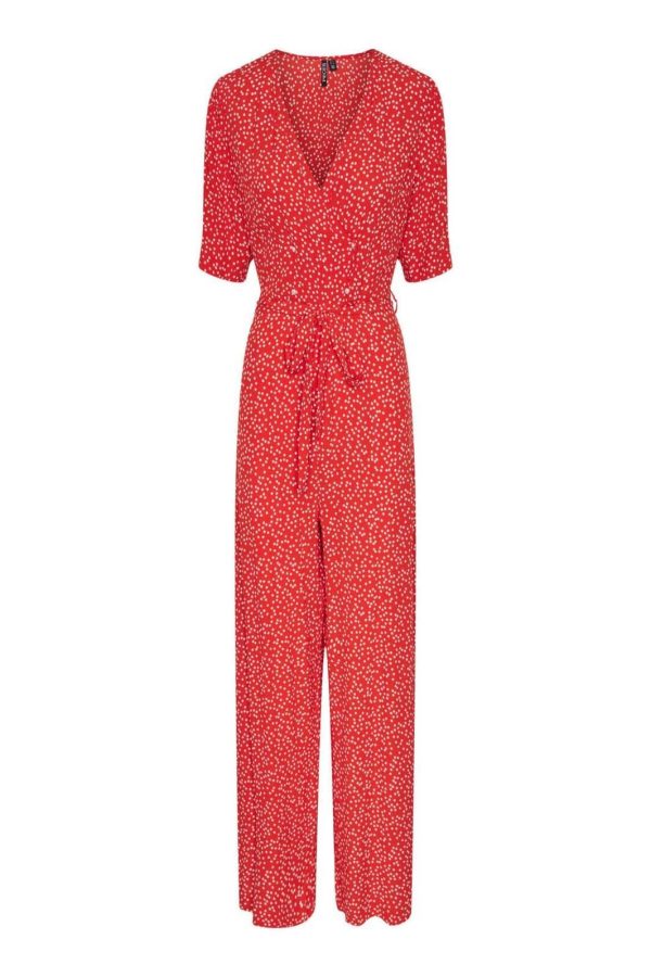 Pieces - Pcsui Ss Jumpsuit Pa - 4440076 Poinciana Dot Cloud Dancer Online Sale