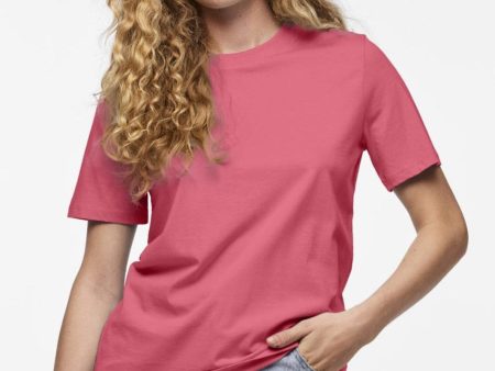 Pieces - Pcria Ss Solid Tee - 4386931 Hot Pink Sale