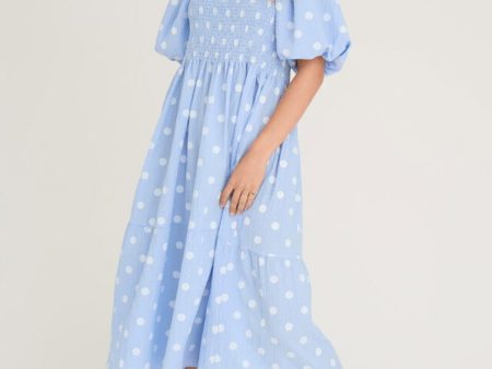 A-View - Cheri Dot Dress - 091 Blue White Online