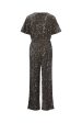 Pieces - Pckam Ss Jumpsuit - 4641546 Morel Silver Sequins on Sale