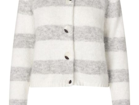 A-View - Angie Knit Cardigan - 284 Grey White Supply