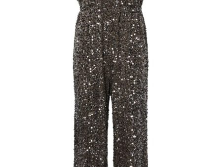 Pieces - Pckam Ss Jumpsuit - 4641546 Morel Silver Sequins on Sale