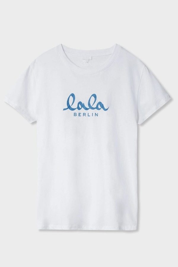 Lala Berlin - T-Shirt Cara 10010169 - Lala White Blue Hot on Sale