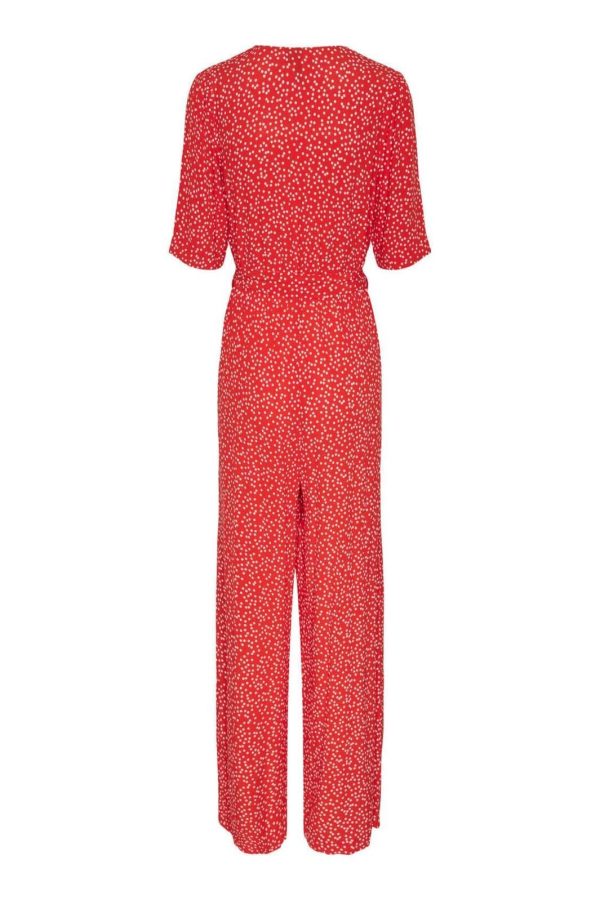 Pieces - Pcsui Ss Jumpsuit Pa - 4440076 Poinciana Dot Cloud Dancer Online Sale