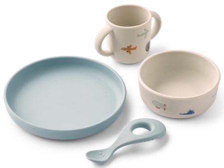 Liewood - Vivi Printed Tableware Set - Aviator   Ecru Online