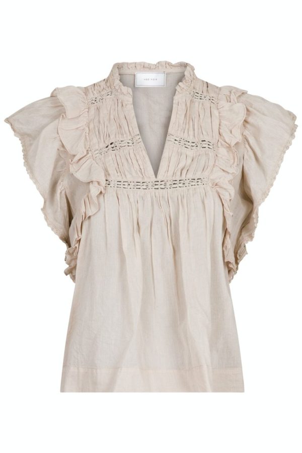 Forudbestilling - Neo Noir - Jayla S Voile Top - Sand Online