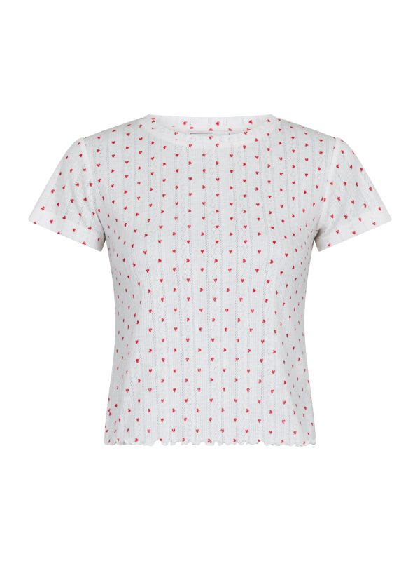 Neo Noir - Lonnie Pointelle Heart Top - White Online Hot Sale