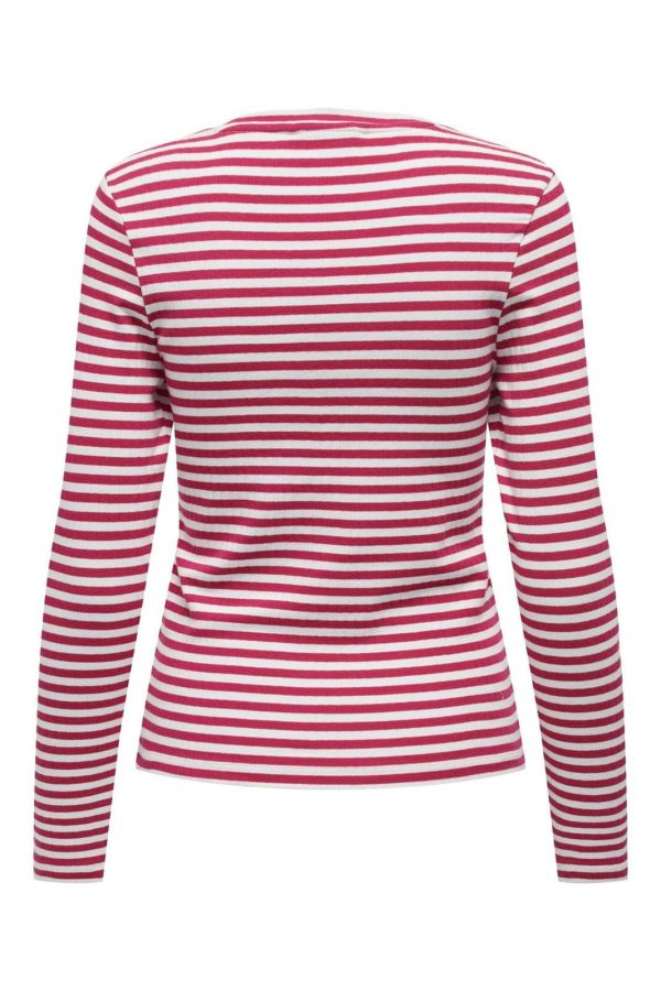 Only - Onlaida L S Striped Top 15342088 - 4761211 - Salsa White Online now