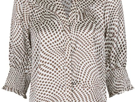 Neo Noir - Diana Vibrant Dot Blouse - Brown Cheap