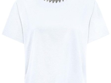 Only - Onlkiara Life S S O-Neck Top - 4702661 Bright White Rhinestone+Metal Decoband Online