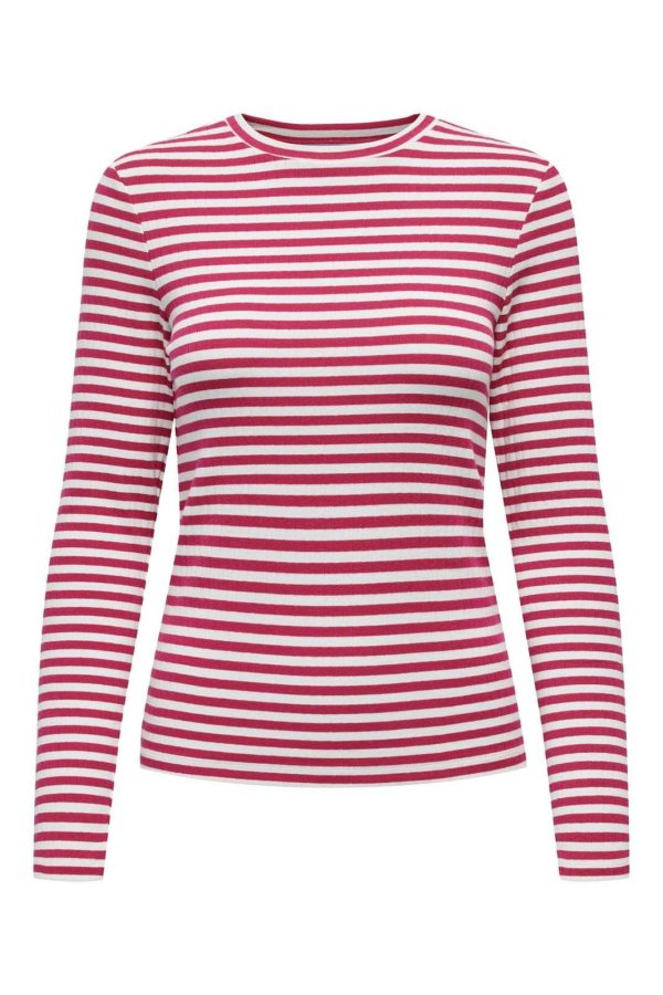 Only - Onlaida L S Striped Top 15342088 - 4761211 - Salsa White Online now