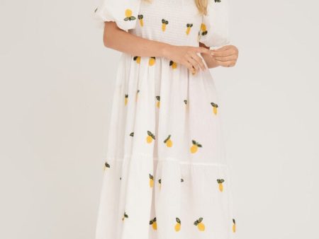 A-View - Cheri Fruit Dress - 200 White Yellow Fashion