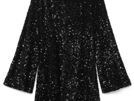 Vero Moda - Vmlaila Ls Sequin Bow Dress - 4682968 Black on Sale