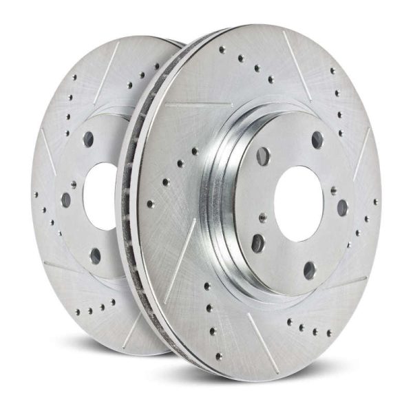 Power Stop 17-18 Mercedes-Benz C43 AMG Rear Evolution Drilled & Slotted Rotors - Pair For Sale