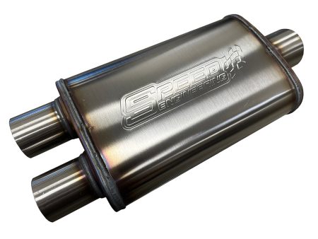 3  Inlet 2.5   Dual Outlets  Street Series  Muffler| (Center Inlet, Dual Outlets) For Sale