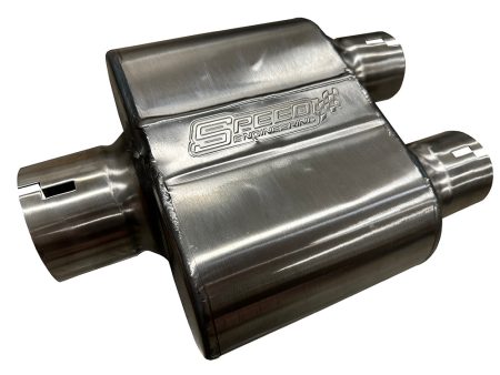 3  Inlet 2.5  Outlets  Race Series  Muffler| (Center Inlet, Offset Outlets) Online Hot Sale