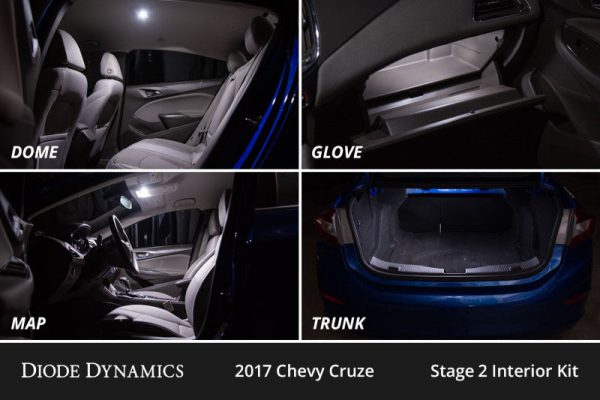 Diode Dynamics 11-15 Chevrolet Cruze Interior LED Kit Cool White Stage 2 Online Sale