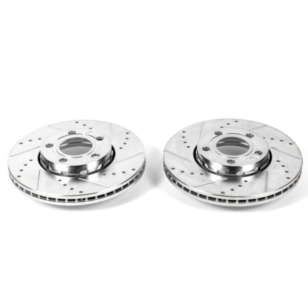 Power Stop 2005 Audi A4 Front Evolution Drilled & Slotted Rotors - Pair Supply