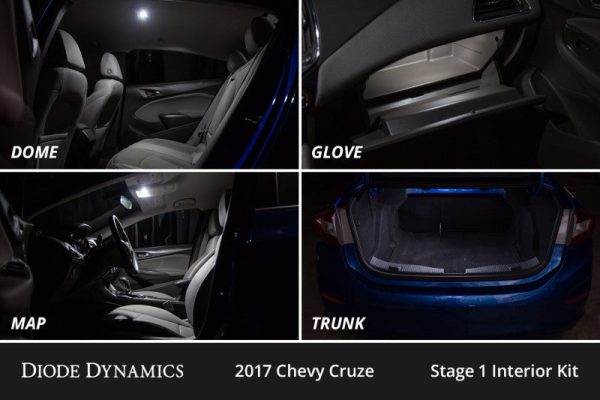 Diode Dynamics 11-15 Chevrolet Cruze Interior LED Kit Cool White Stage 2 Online Sale