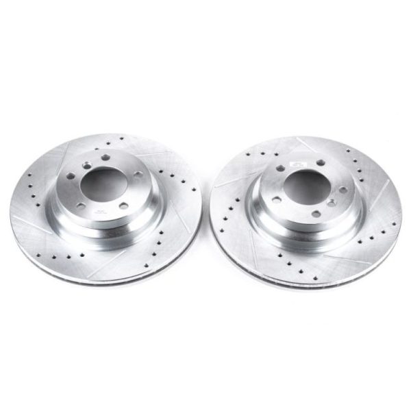 Power Stop 2006 BMW 330i Front Evolution Drilled & Slotted Rotors - Pair Hot on Sale