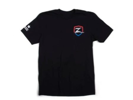 Zone Offroad Black Premium Cotton T-Shirt w  Patriotic Zone Logos - Large Online now