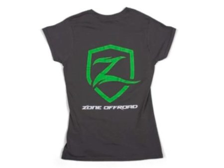 Zone Offroad Charcoal Gray Premium Cotton T-Shirt w  Zone Offroad Logo - Womens - Large Supply