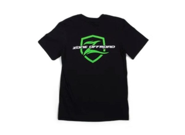 Zone Offroad Black Premium Cotton T-Shirt - Green Logo - 5XL Supply