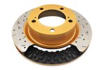 DBA 01-07 Subaru Impreza WRX STI 4000 XS Cross Drilled & Slotted Rear Rotor w Gold Hat on Sale