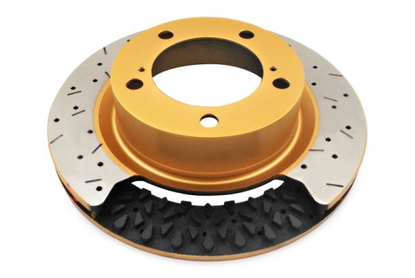 DBA 01-07 Subaru Impreza WRX STI 4000 XS Cross Drilled & Slotted Rear Rotor w Gold Hat on Sale