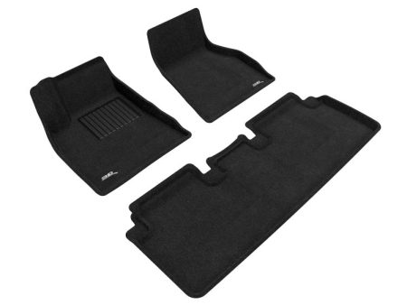 3D Maxpider 15-19 Tesla Model S Elegant 1st 2nd Row - Floor Mat Set (Black) Hot on Sale