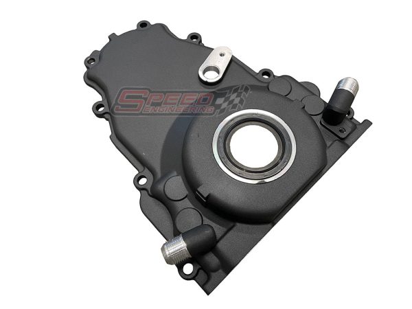 LS Gen 4 Turbo Oil Drain Front Timing Chain Cover| (Black) on Sale