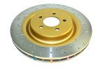 DBA 01-07 Subaru Impreza WRX STI 4000 XS Cross Drilled & Slotted Rear Rotor w Gold Hat on Sale