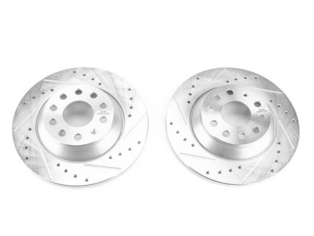 Power Stop 15-16 Audi A3 Rear Evolution Drilled & Slotted Rotors - Pair For Cheap