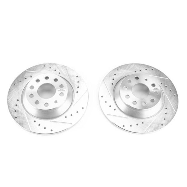 Power Stop 15-16 Audi A3 Rear Evolution Drilled & Slotted Rotors - Pair For Cheap