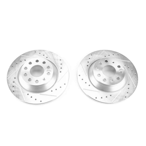 Power Stop 15-16 Audi A3 Rear Evolution Drilled & Slotted Rotors - Pair For Cheap